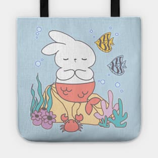 Little bunny mermaid under the sea Tote