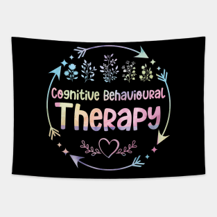 Cognitive behavioural therapy cute floral watercolor Tapestry