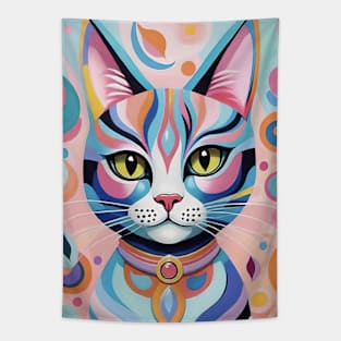 Abstract Whiskers: A Splash of Feline Elegance Tapestry