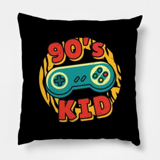 90s kids gaming nostalgia vintage Pillow