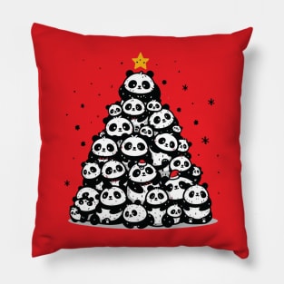 Christmas Tree Pandas Pillow