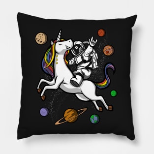 Space Astronaut Riding Unicorn Pillow