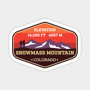 Snowmass Mountain Colorado - 14ers Mountain Climbing Badge Magnet