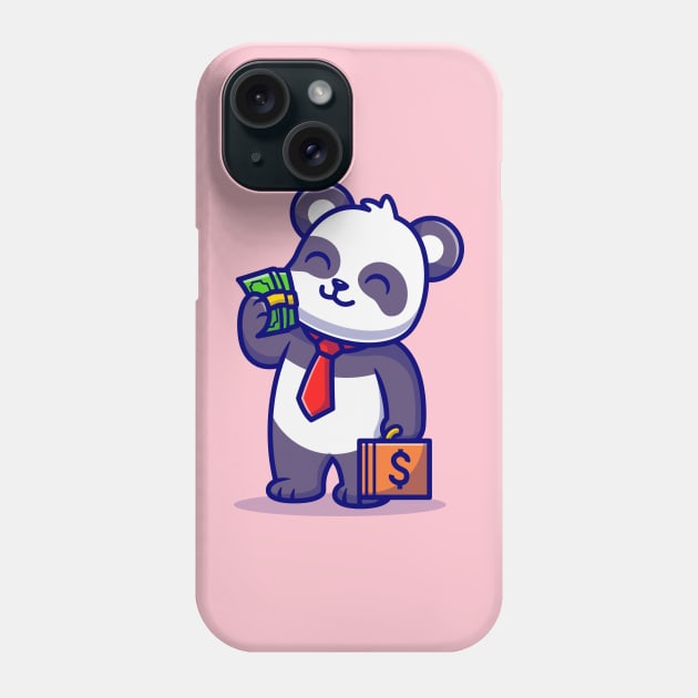 Cute Panda Employee With Salary Cartoon Phone Case by Catalyst Labs