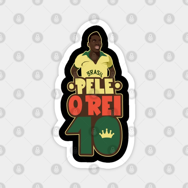 Pele - O Rei - FC Santos Magnet by Boogosh