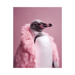 Pink Penguin Fashion Portrait T-Shirt