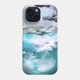 pale moon fantasy landscape Phone Case