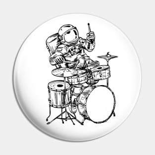 SEEMBO Spaceman Playing Drums Drummer Drumming Musician Band Pin