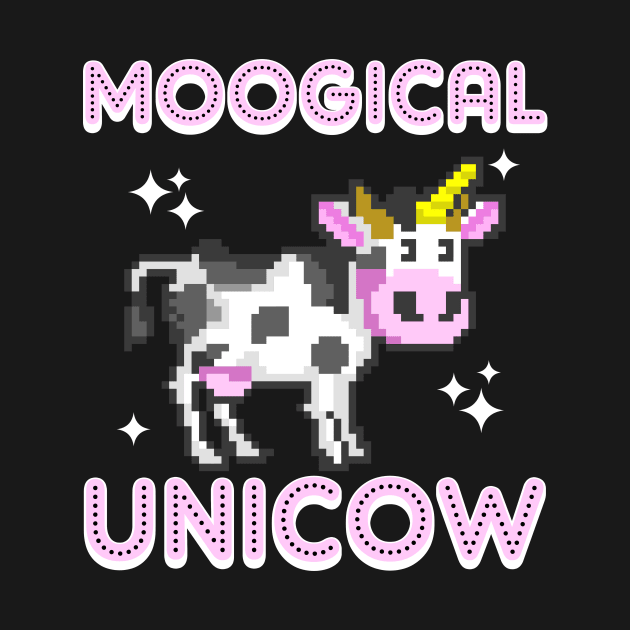 8-Bit Moogical Unicow Cute Magical Unicorn Cow by theperfectpresents