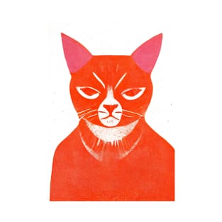 Orange Outlaw Cat Retro Poster Vintage Art Cat Wall Orange Illustration Illustration T-Shirt