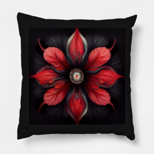 red and black flower 02 Pillow