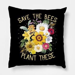 Save The Bees Plant These Honey Flowers Environmental Pillow