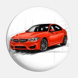 Red BMW M3 Pin