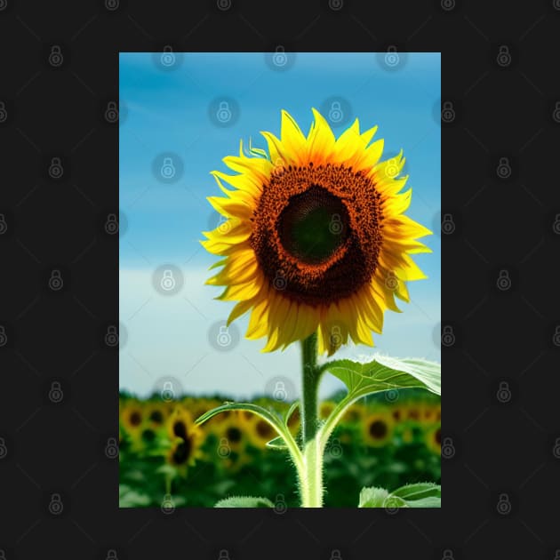 STYLISH SIMPLE SUNFLOWER WITH PALE BLUE SKY by sailorsam1805
