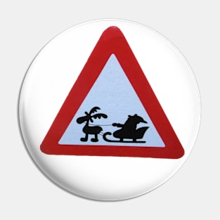 Sign Santa Claus Pin