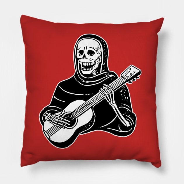 Skeleton Guitarist - Funny Musician Gift Idea Pillow by DankFutura