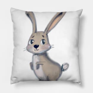 Cute Hare Drawing Pillow