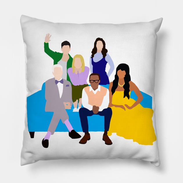 the good place cast Pillow by aluap1006