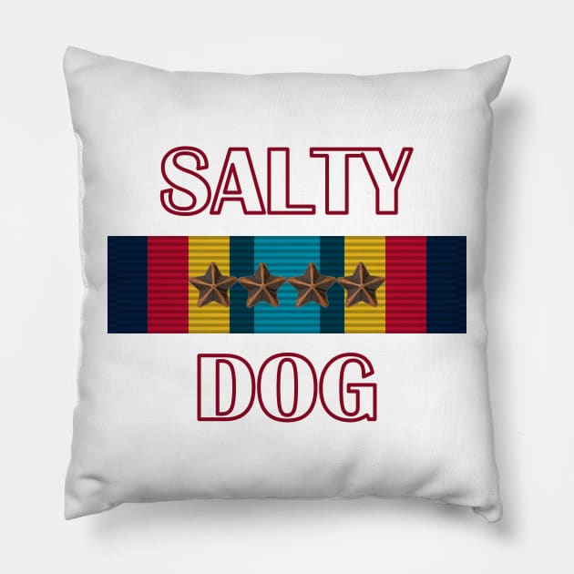 Navy Salty Dog Sea Service Ribbon Pillow by Sneek661