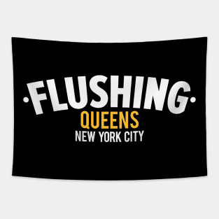 Flushing Queens Logo - A Minimalist Ode to Borough's Vibrant Heart Tapestry