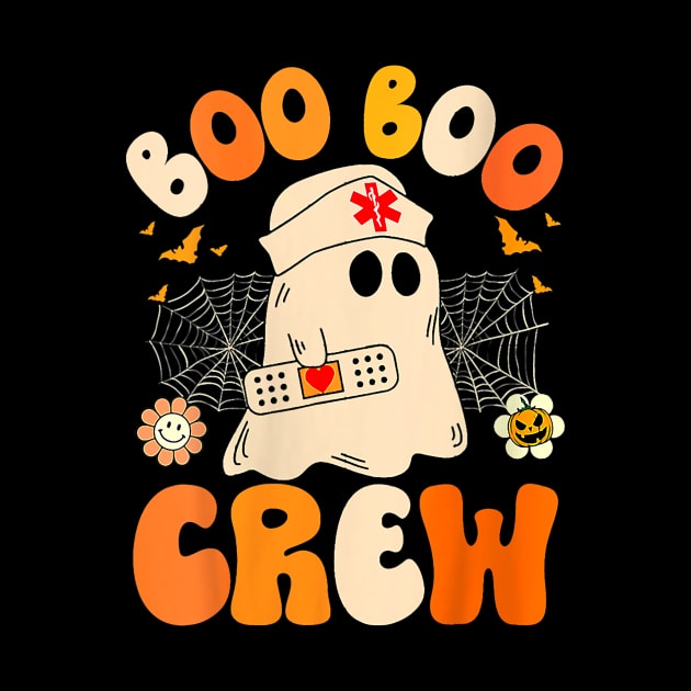 Groovy Boo Crew Nurse Funny Ghost Women Halloween Nurse by everetto