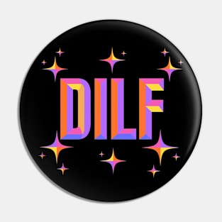 Dilf - Colorful Beveled Text Typography Design Pin