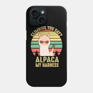 Climbing Alpaca Retro Phone Case