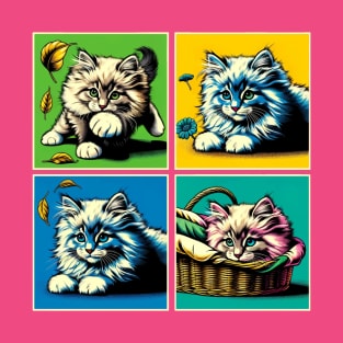 Siberian Cat Pop Art - Cute Kitties T-Shirt