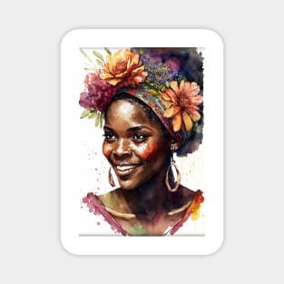 Watercolour print of a beautiful Black Queen Magnet