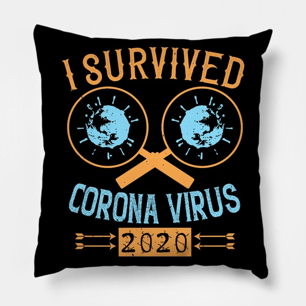 I Survived Corona Virus 2020 Pillow by HelloShirt Design