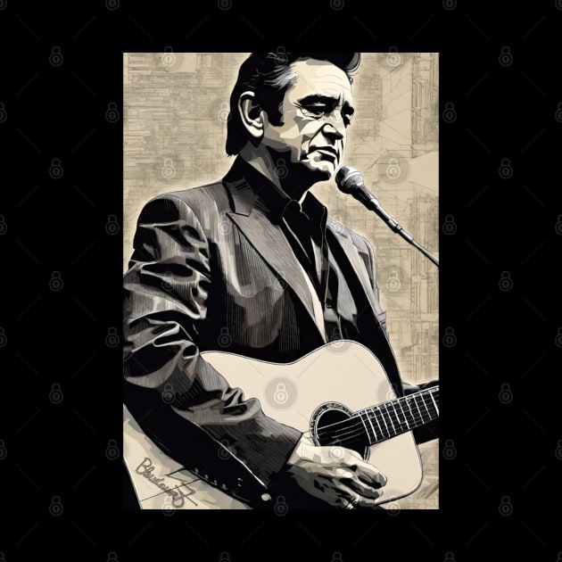 Johnny Cash Musical Milestones by labyrinth pattern