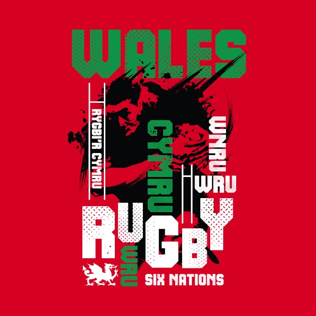 Wales Rugby Dragon 6 Nations Welsh Rugby CYMRU by CGD