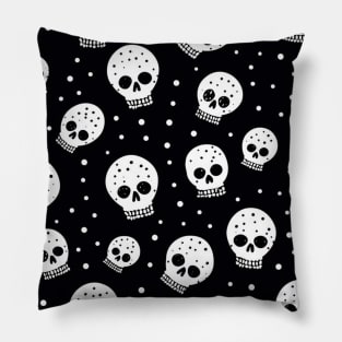 Black and white skull pattern Pillow