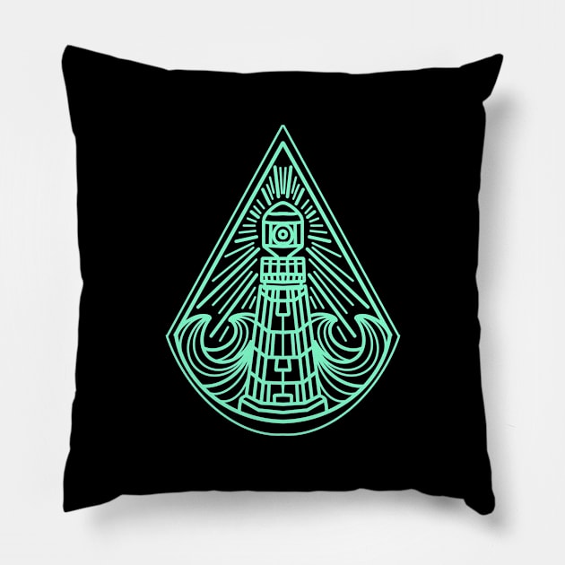 lighthouse line art Pillow by donipacoceng