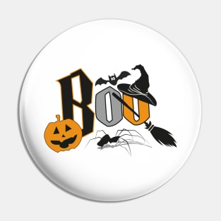 Boo for Halloween. ghost and witch Pin