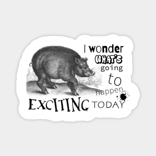 Wild Boar a Wildlife Animal Illustration with Inspirational Quote Magnet