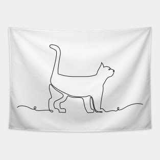 Cat Line art Tapestry