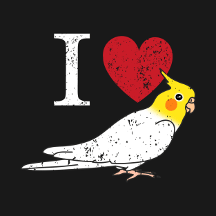 I heart cockatiel - I love lutino cockatiel T-Shirt