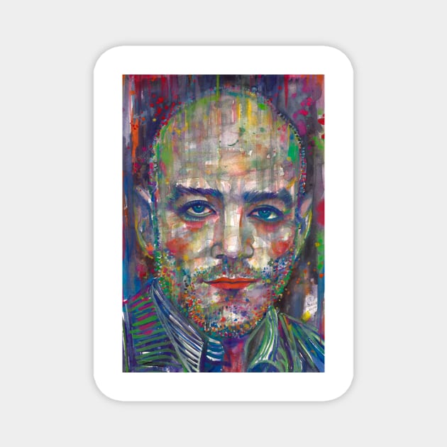 MICHAEL STIPE watercolor portrait Magnet by lautir