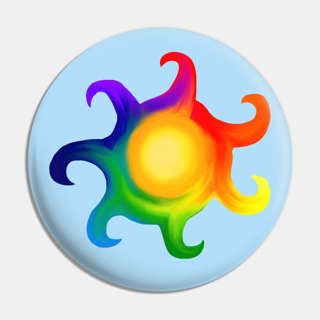 Rainbow Sun Pin by Art by Deborah Camp