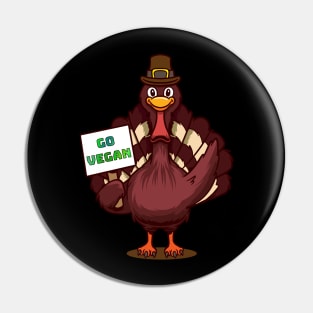 Thanksgiving Go Vegan Pin