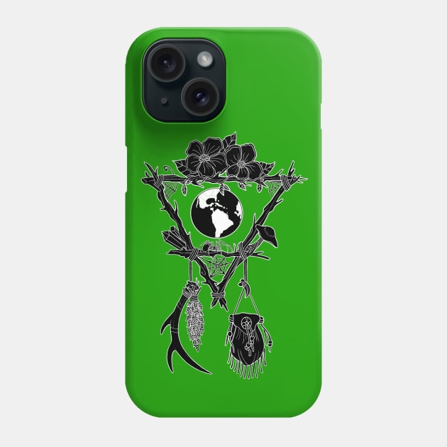 Earth Element Alchemy Symbol [Black Fill] Phone Case by Woodland Muse Crafts