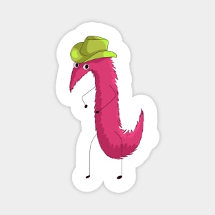 Worm with a cowboy hat Magnet