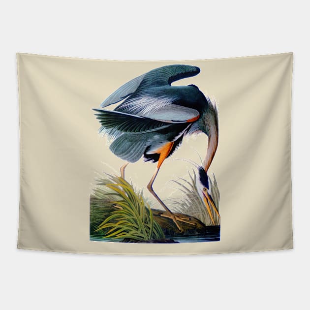 Audubon Great Blue Heron Tapestry by Dystopianpalace