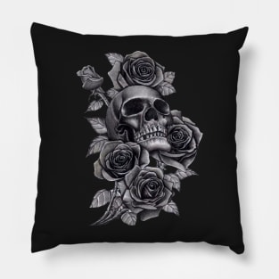 Rose Skull Pillow