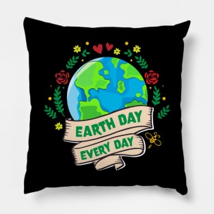 Earth Day Everyday Climate Vote Typographie Illustration Gift Pillow