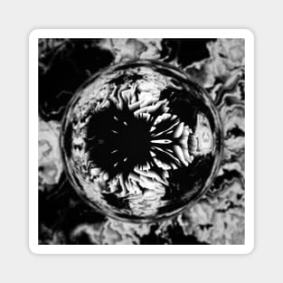 Black & White Sunflower Hippy Design Magnet
