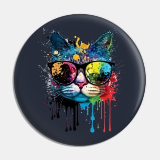 Colorful cat Pin