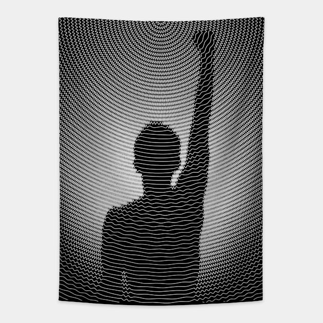 Fight The Power White (wavy lines) Tapestry by SimpleThoughts