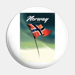 Norway Ski poster Pin
